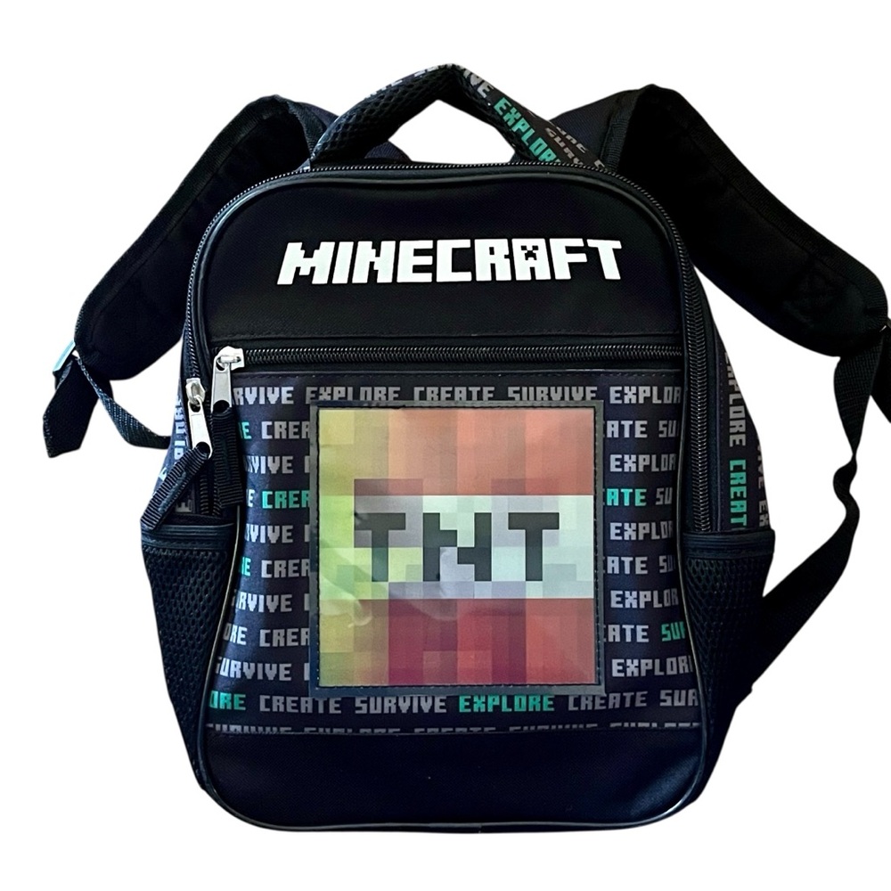 Minecraft Bioworld Backpack Creeper & TNT Print NWOT